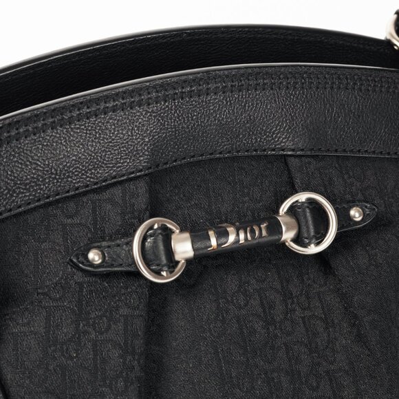 Christian Dior My Dior Black Logo-Jacquard Frame Bag - Picture 10 of 14